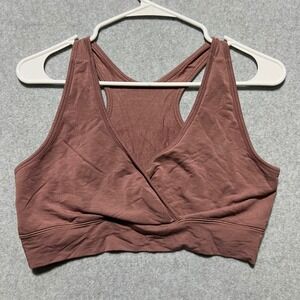 Quince Women's Size L Comfort Fit Racerback Sports Bra Dusty Rose Seamless